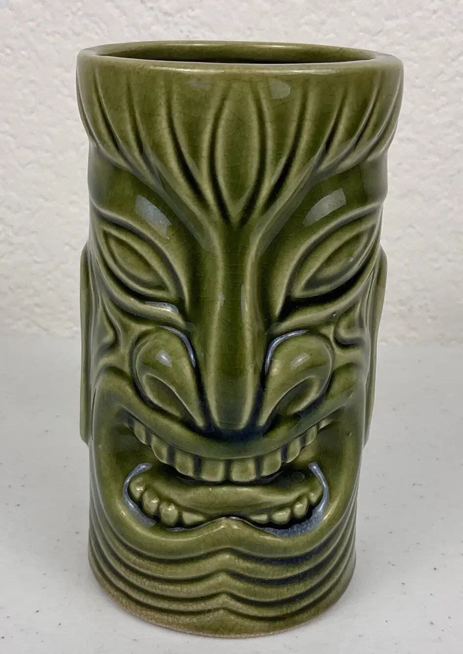 VTG OtagiriGreen Tiki Mug Ceramic Polynesian Coconut Cup Barware Imported